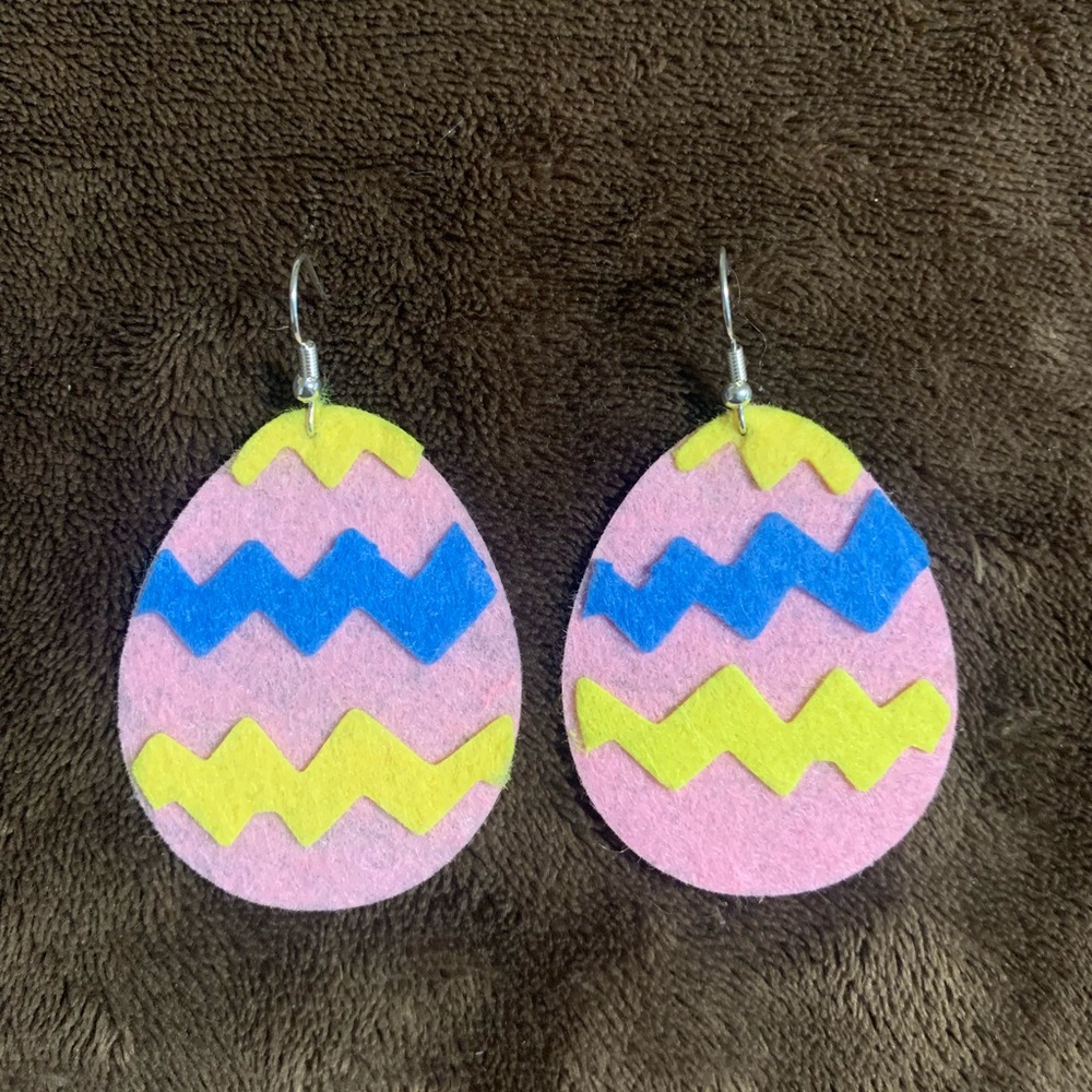 Colorful Zigzag Easter Egg Earrings